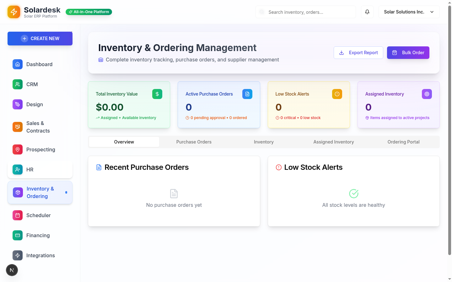SolarDesk Inventory & Ordering - Best prices, guaranteed