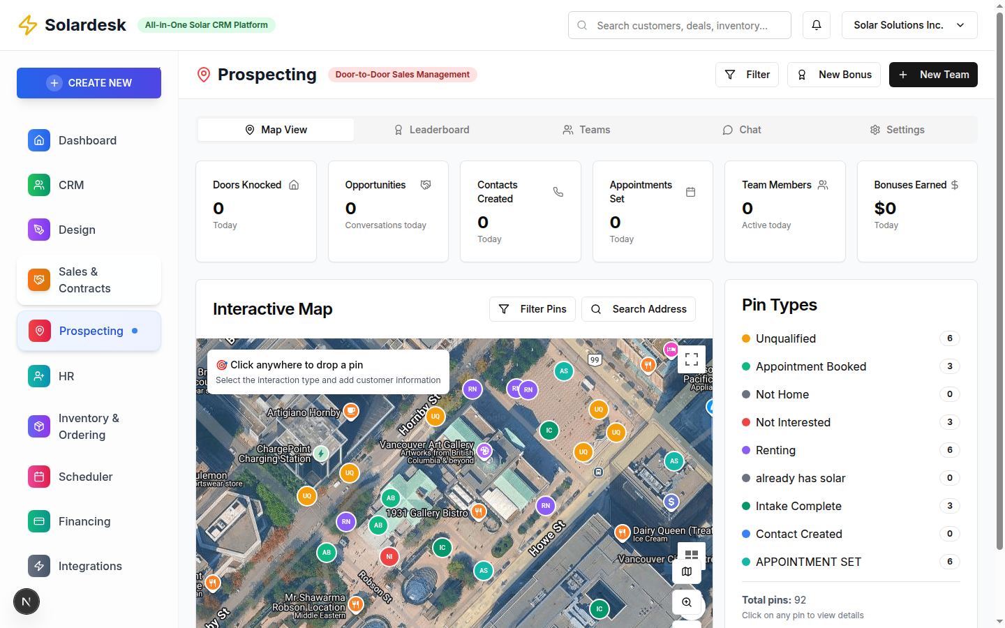 SolarDesk Prospecting - Turn every door knock into a data point